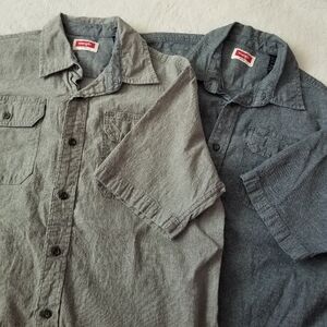 WRANGLER Set of 2 Woven Twill Classic Short Sleeve Shirts Size M